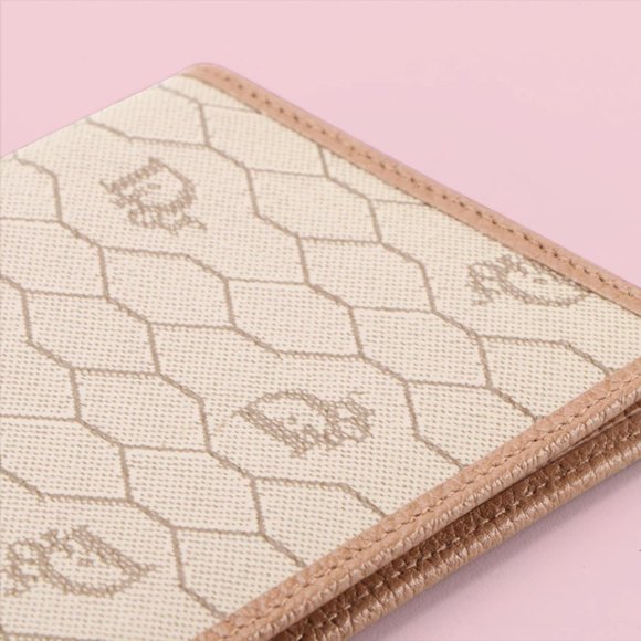 Dior Vintage Rare Honeycomb Monogram Leather Long Wallet - Picture 3 of 6
